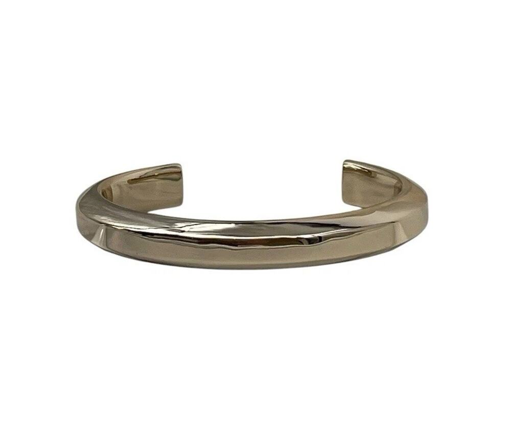 Giles & Brother Le Beau Hex Cuff Bracelet Shiny Gold Size 5